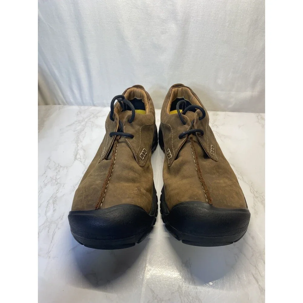Keen Boston III Brown Leather Hiking Rubber Toe Lace Up Shoes Mens 13